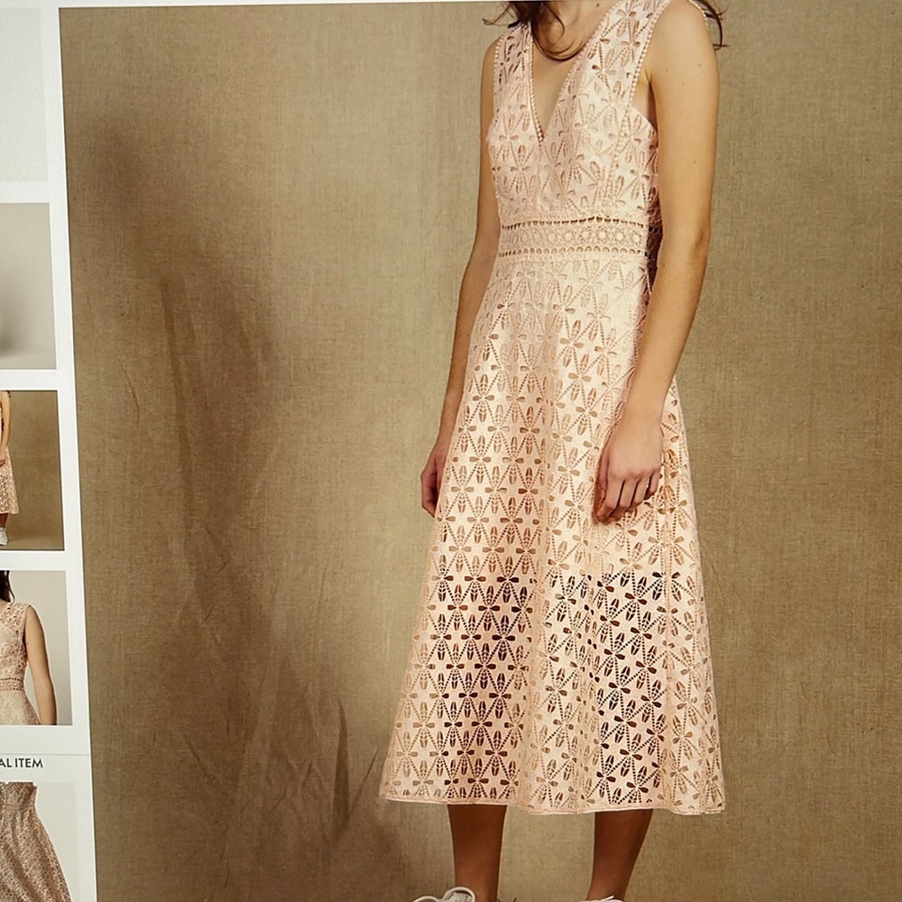 Sandro English guipure lace midi dress (NWOT)
